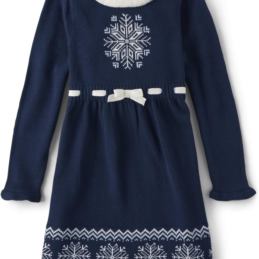 Gymboree Navy and White winter snowflake sweater dress